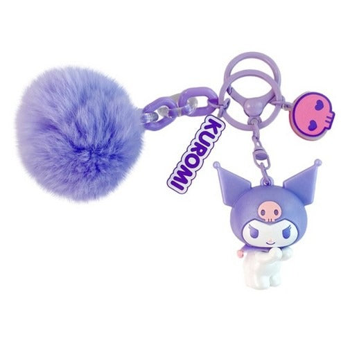 小物 SHURIMIYU SHOP Sanrio Fluffy Ball Purple Kuromi Keychain – Treehouse Toys
