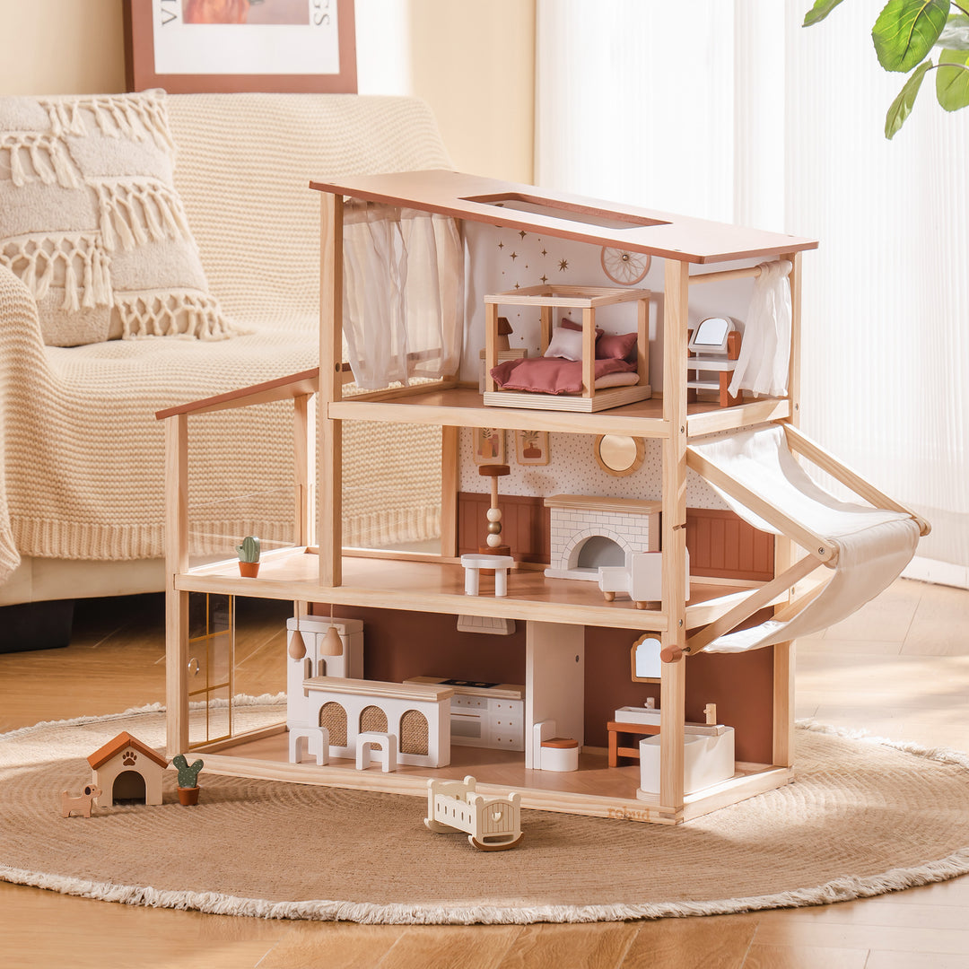 Robud WDH18 Bohemian Style Wooden Doll House