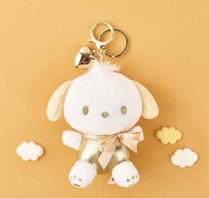 Sanrio Gold Heart 5" Keyring Pochacco