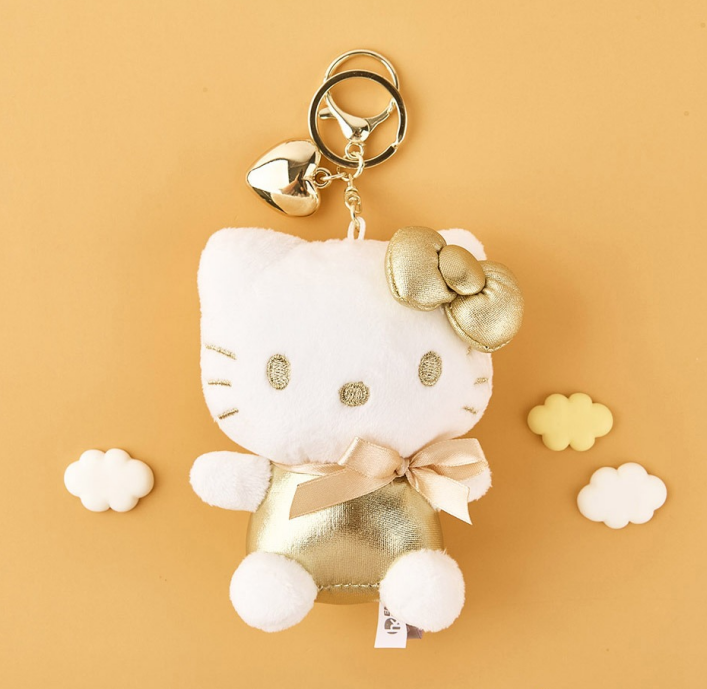 Sanrio Gold Heart 3" Keyring Hello Kitty