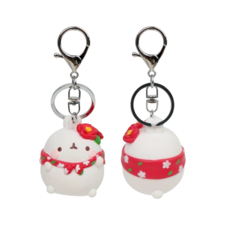 Molang Figure Keychain -Jeju Camellia Flower