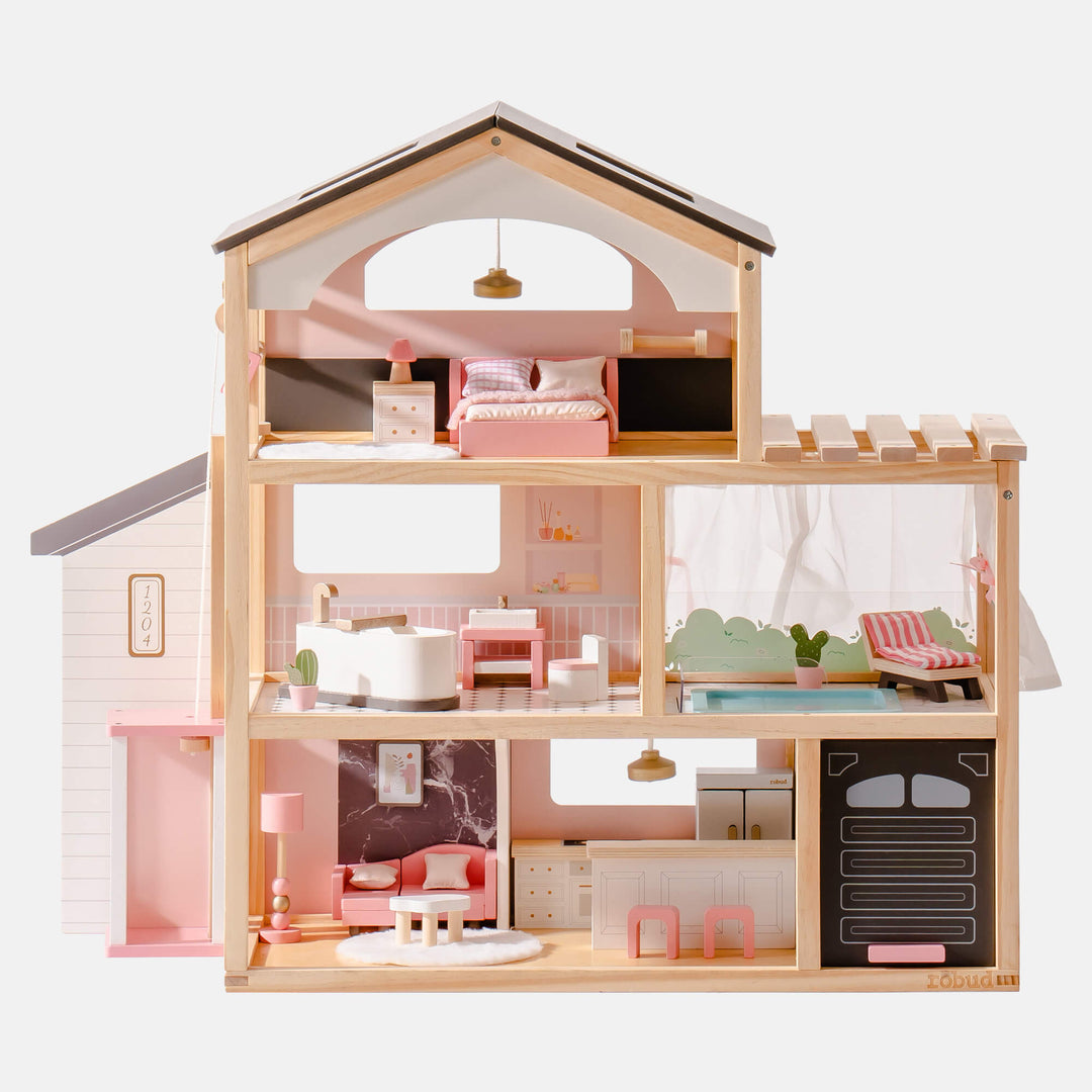 Robud WDH17 Florida Wooden Doll House (Black)