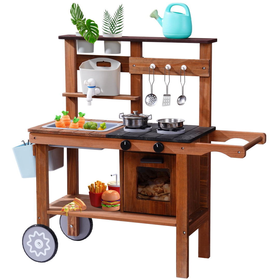 Robud WG403 Outdoor Play Kitchen Set with Wheels