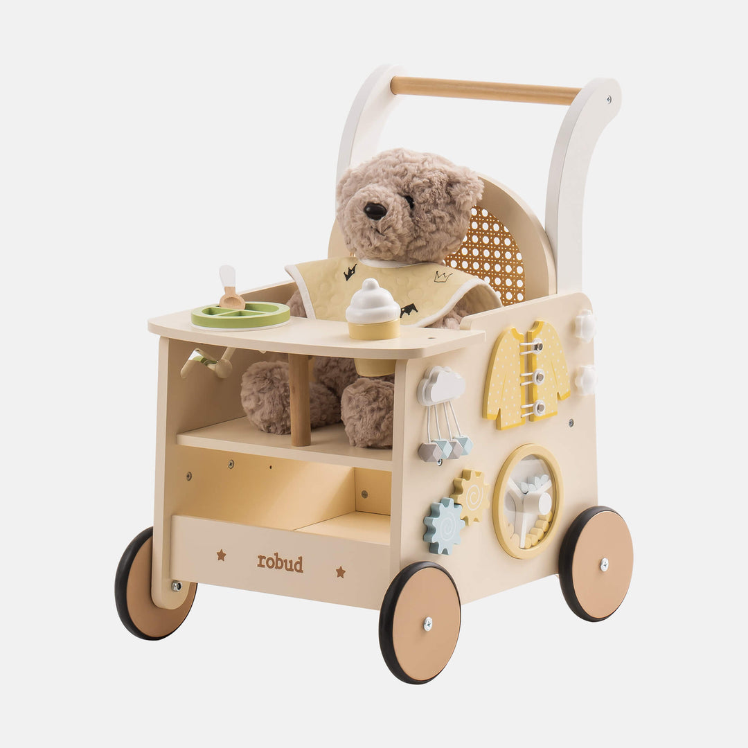 Robud WRP19 Wooden Push Walker Rattan