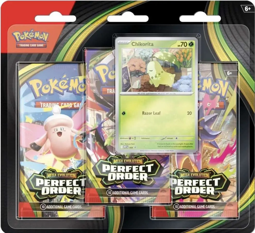 Pokemon TCG: Perfect Order Chikorita 3-Booster Blister Pack