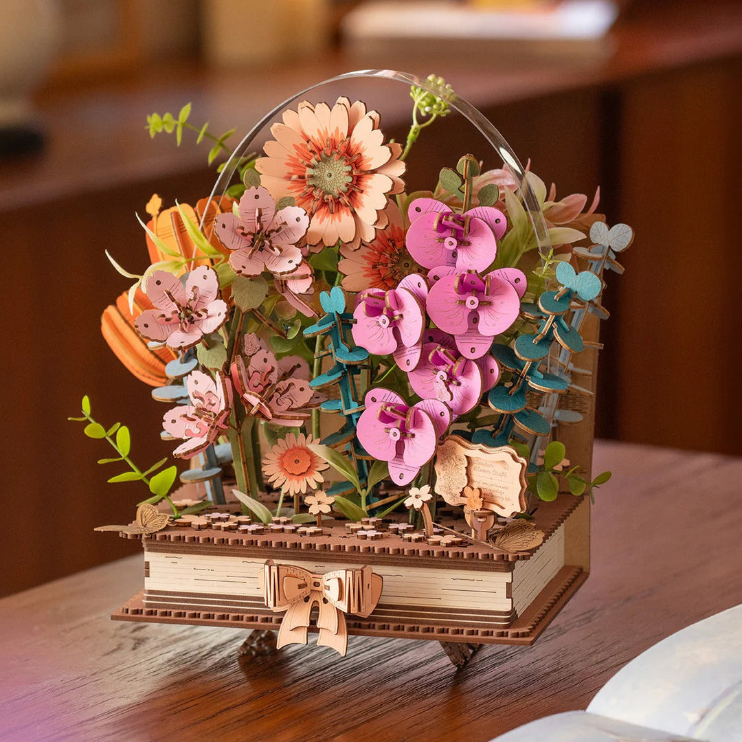 Rolife Rowood Flower Series TW04H Wooden Blooming Book