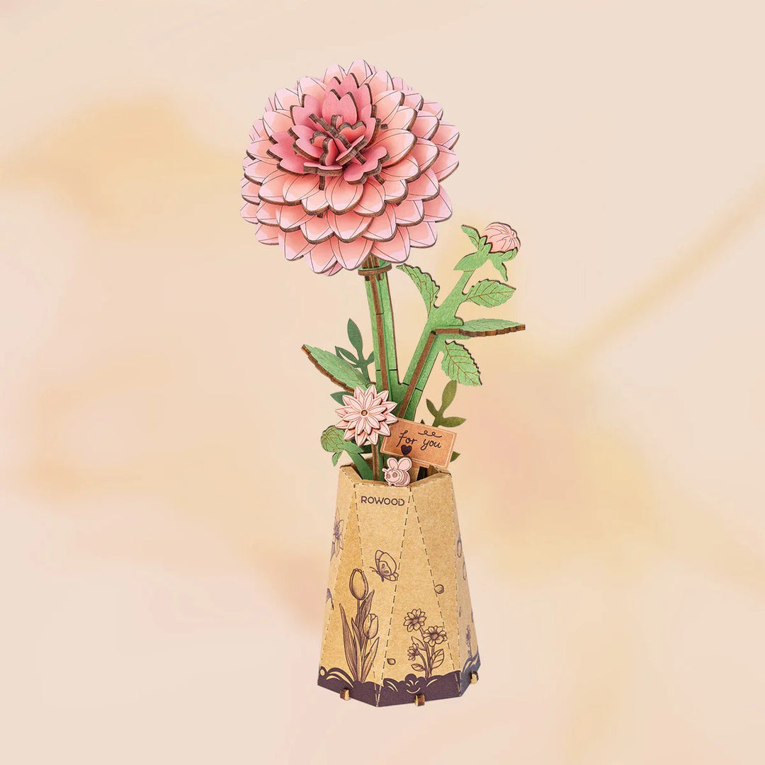 Rolife Rowood Flower Series TW131 Pink Dahlia